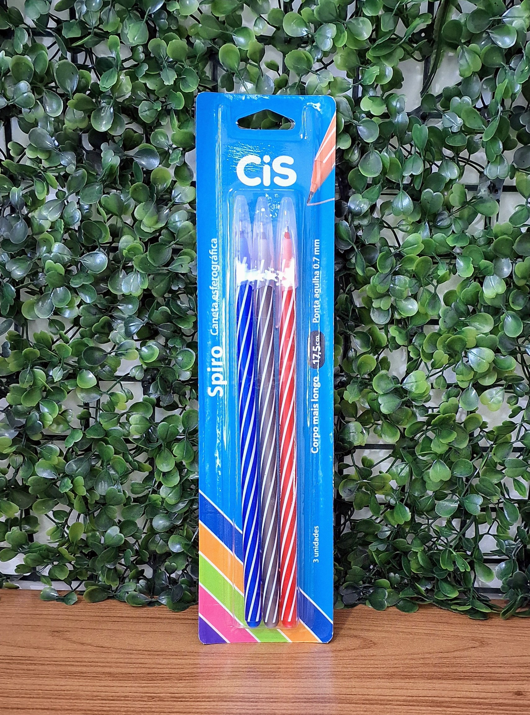 CANETA SPIRO ESFEROGRÁFICA 0,7MM 3 CORES  - CIS