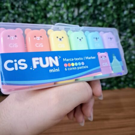 MARCA-TEXTO FUN MINI PASTEL 6 CORES  - CIS - PASTEL