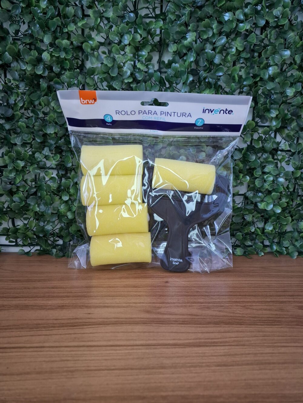 ROLINHO MINI DE ESPUMA COM 4 REFIS   - BRW - PRETO