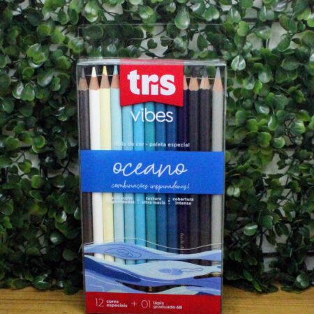 LÁPIS DE COR TRIS VIBES OCEANO 12 CORES  - TRIS