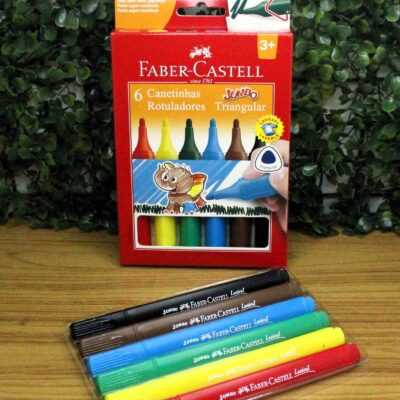 JOGO DE CANETINHAS PONTA GROSSA 6 CORES  - FABER CASTELL